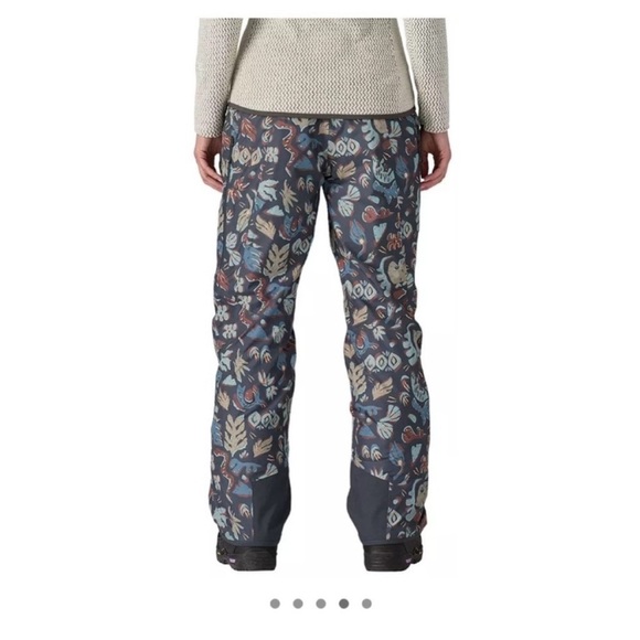 Patagonia Women's XL Insulated Powder Town Snow Pants Blue Pattern NWT - Picture 10 of 12
